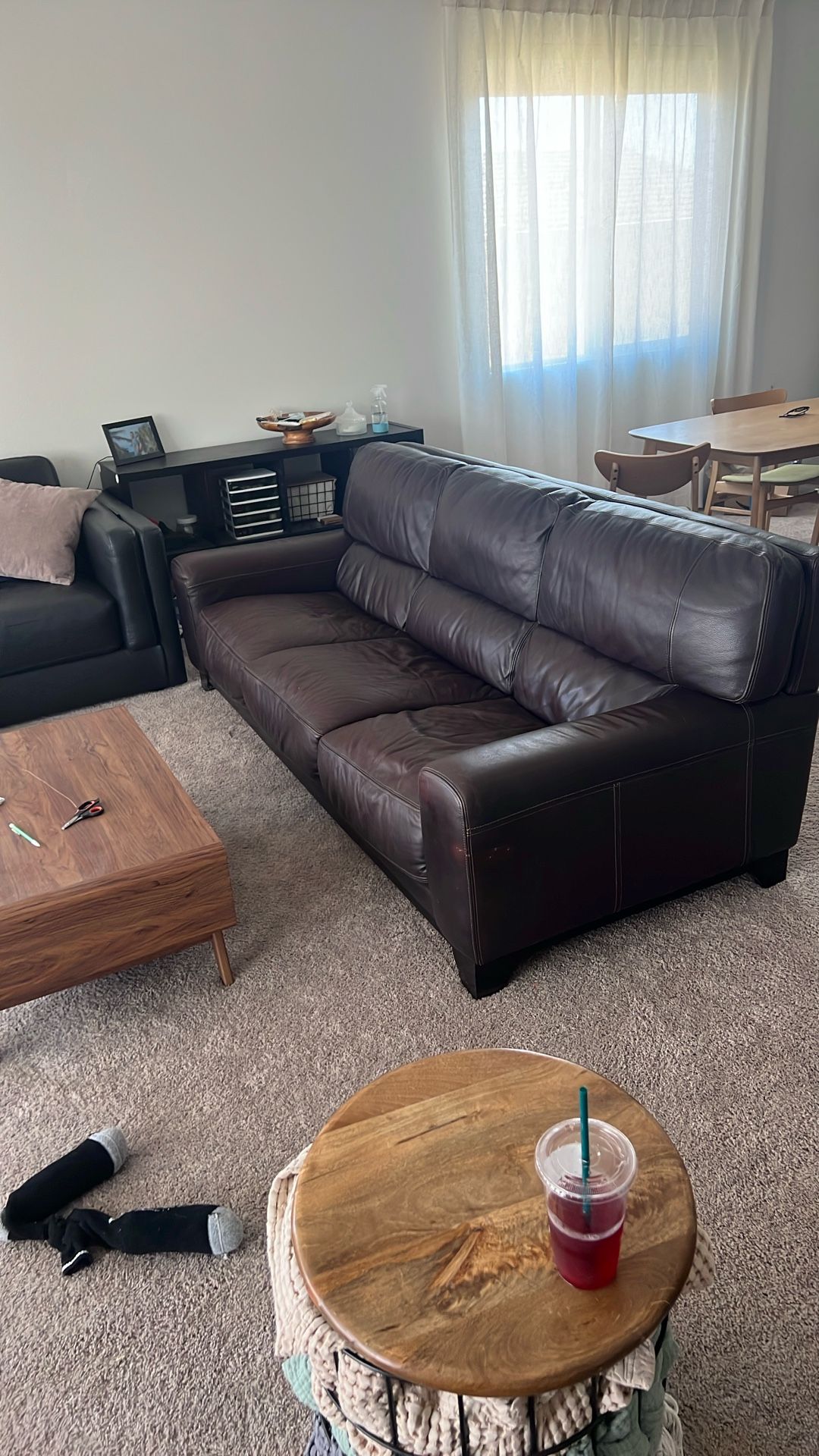 Brown Leather Sofa