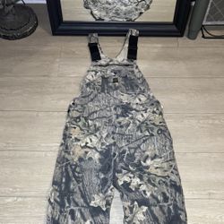 Vintage 1990s Liberty RealTree Mossy Oak Breakup Bib Camouflage Outdoors Overalls