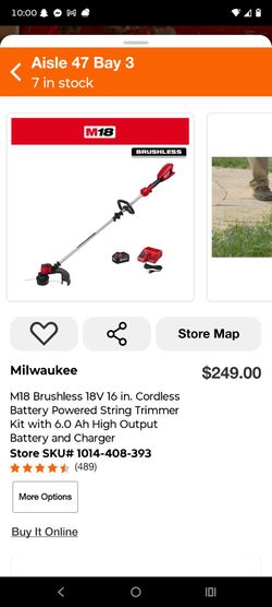 Milwaukee M18 Brushless Cordless String Trimmer Kit