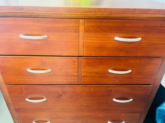 Tall 5-Drawer Wood Dresser – Walnut Finish