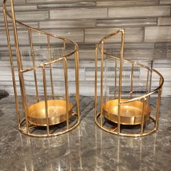 5 Sets Of Gold candle Holders - Total Of 10