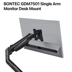 BONTEC Single Monitor Desk Mount, 13-34 Inch Gas Spring Monitor Arm, Adjustable VESA Mount with Clamp & Grommet Base, 