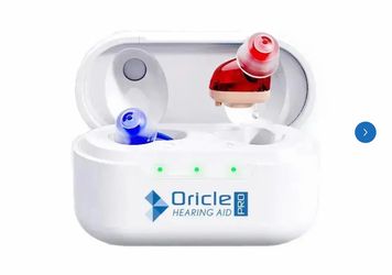 Brand New Never Used Oricle Pro Hearing Aides with Sterilizer and extras.