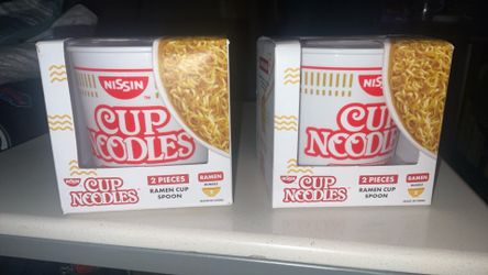 2 New Ramen Cup/spoon Set 