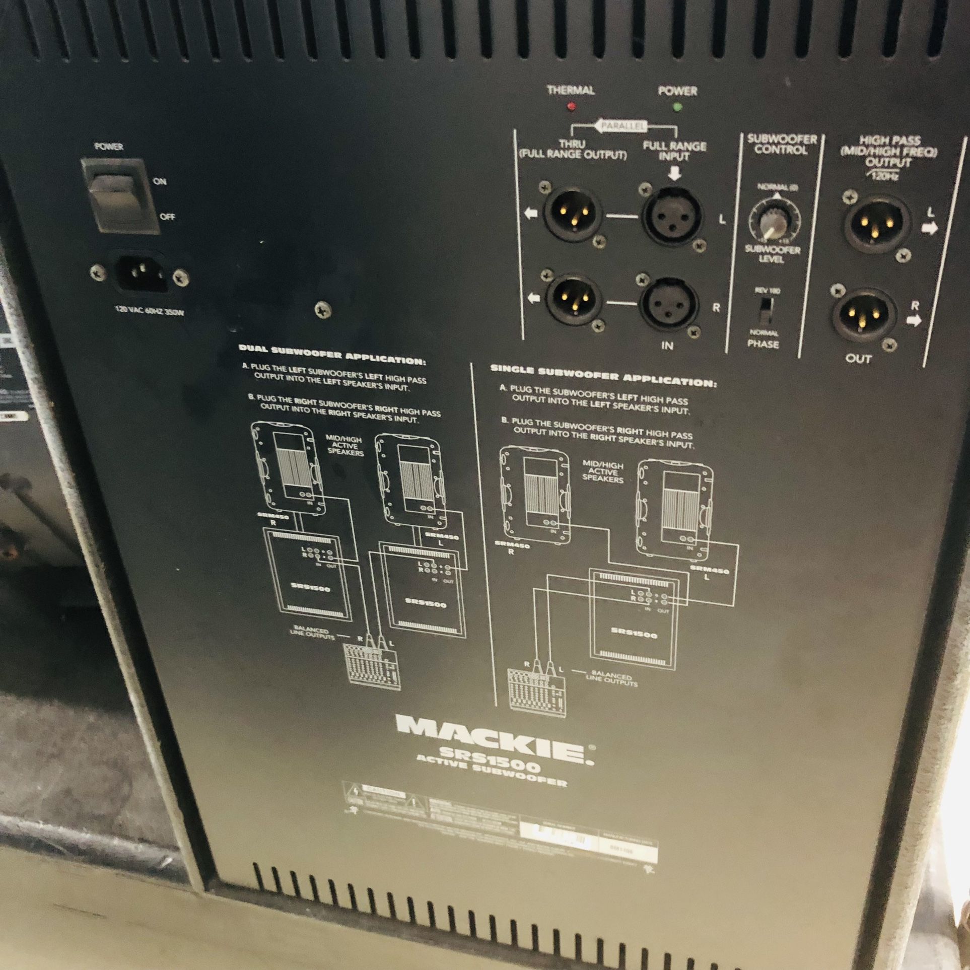 Mackie SRS1500 Active Subwoofer Speaker 600 Watts RMS hi