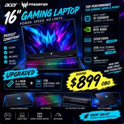 Acer Predator 16” Gaming Laptop – RTX 4060 | 32GB RAM | 2TB SSD | i5-13500HX