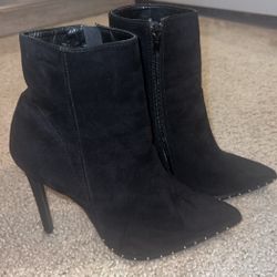 Black suede Booties Size 7