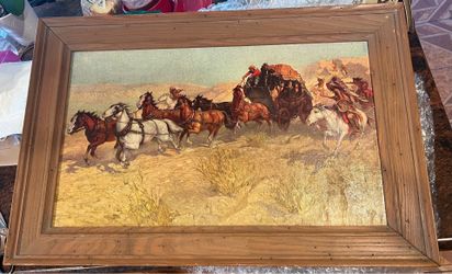 Budweiser ‘Attack On The Overland Stage’ Framed Lithograph