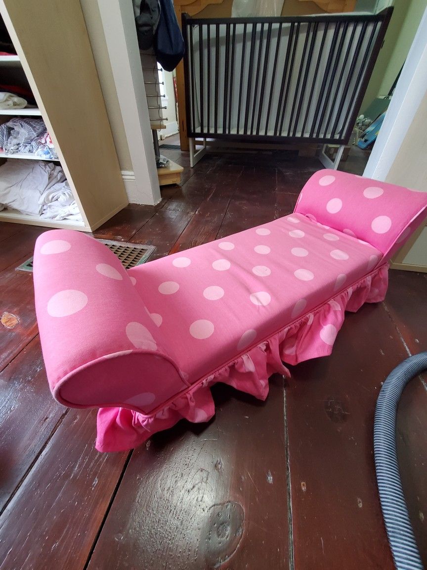 Pink Polka Dot Kids Bench Seat