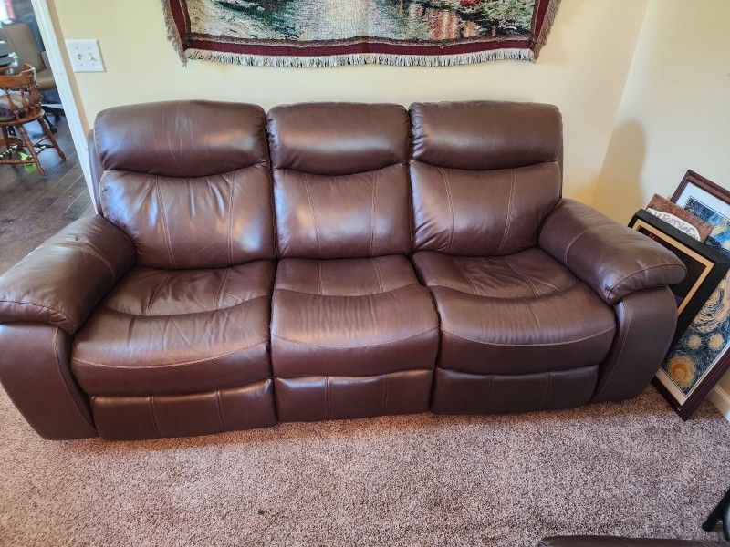 Leather Reclining Sofa