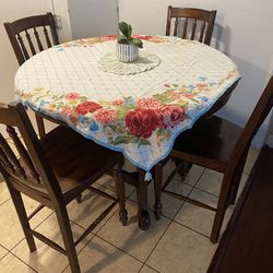 Kitchen Round Top Table With 4 Chairs/ Mesa Alta