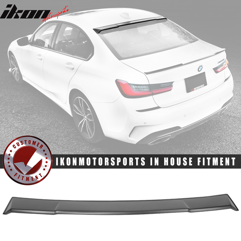 Fits 2019-2025 BMW 3 Series G20 Ikon Style Roof Spoiler Wing Lip Matte Black PP