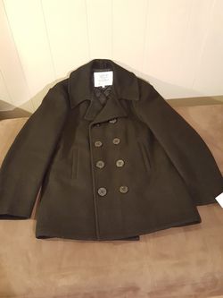 GENUINE U.S. NAVY ISSUE WINTER PEA COAT MEN Sz 40 PEACOAT WOOL MILITARY