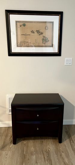 Nice Two-Drawers Espresso Nightstand 