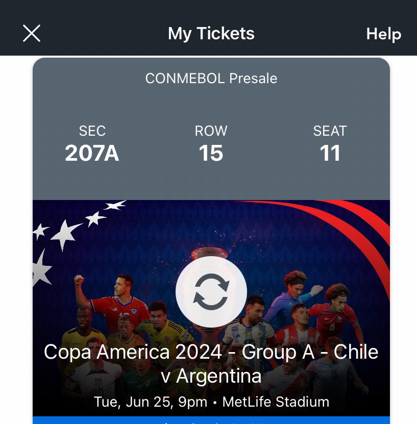 1 Ticket For Argentina 🇦🇷 vs Chile 🇨🇱 Match