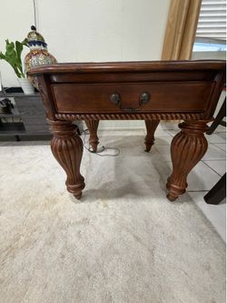Solid wood end table