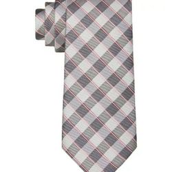 Michael Kors Men Gray And Pink Silk Tie
