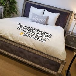 🙋‍♂️Queen Glam Bed Frame, 👉Furniture Sectional, Bunk Beds, Dining Table Avail 
