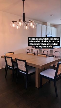 10 people dining table with chairs