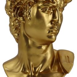 LAIKEARTS Greek Statue David Sculpture Decor,Vintage Gold Simple Art,Decorations Applicable Home, Living Room, Bedroom, Office Desk Table Indoor,Resin