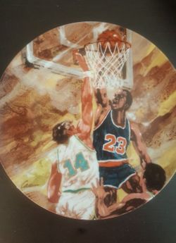 Basketball 1985 NEW Moments Of Victory Plate Collection Vintage 