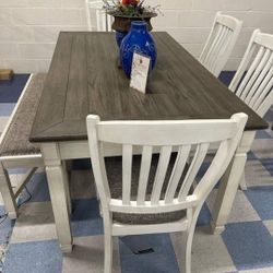 AP- Bolanburg Dining Table with 4 Chairs and Bench/ Fast Delivery - Financing 