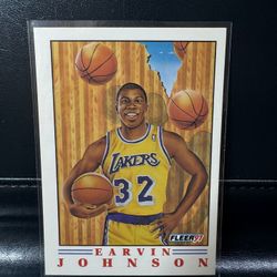 🏀 1991 FLEER EARVIN MAGIC JOHNSON ILLUSTRATION #6 LA LAKERS