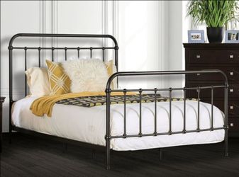 Brand New Dark Bronze Solid Metal California King Bed Frame