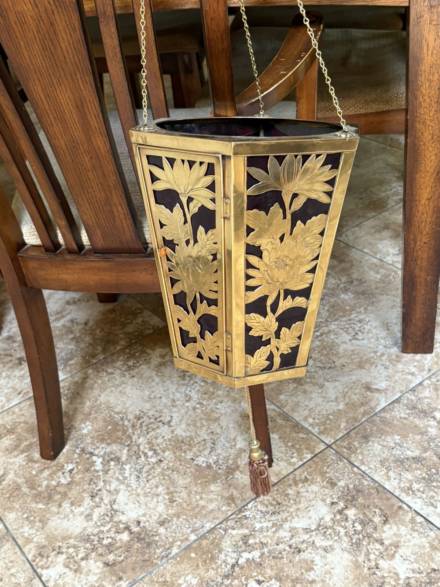 Vintage Asian Brass Candle Holder