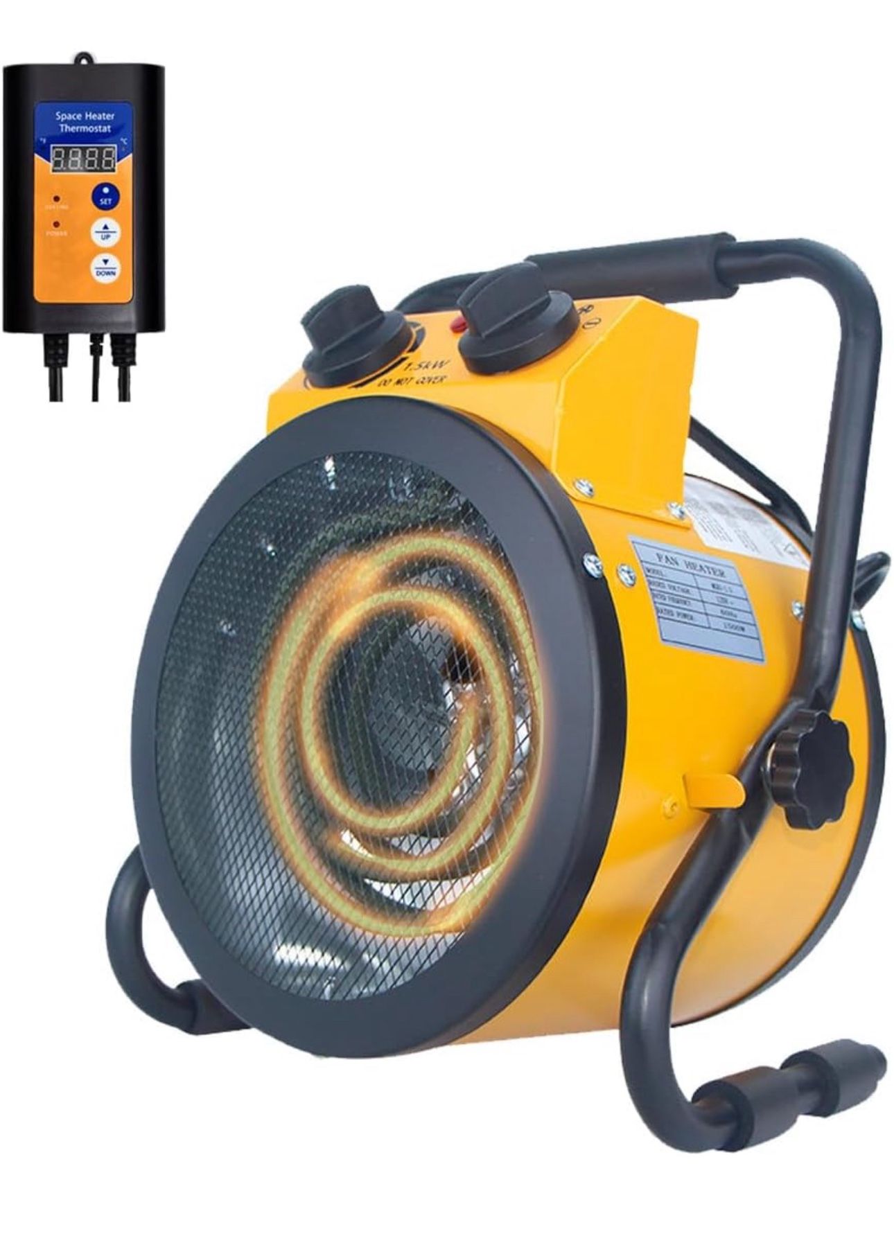 Greenhouse Heater with Thermostat,1500W Portable Outdoor Heaters for Patio,Greenhouse,Winter Plants,Grow Tent,Flower Room