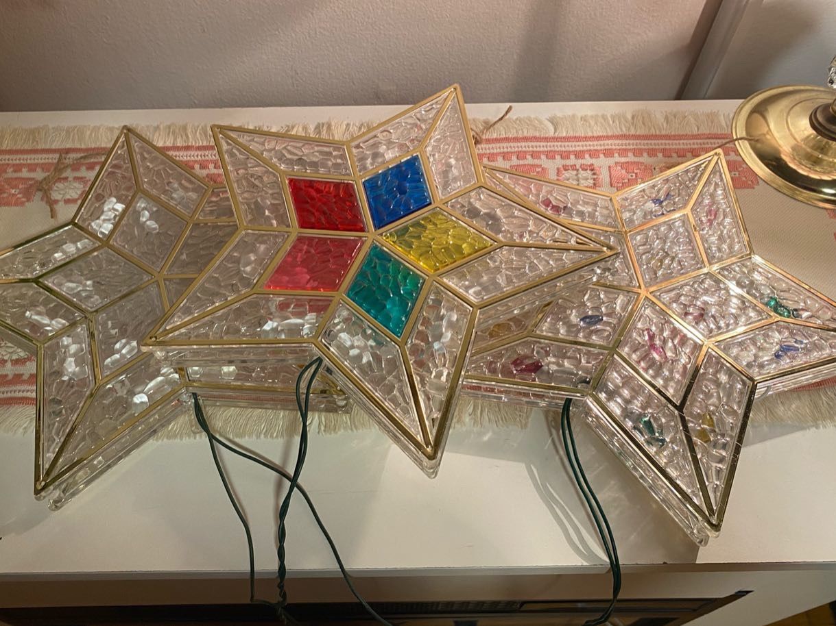Four Vintage Christmas Star Lights