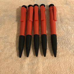 Novelty 11” Ballpoint Ink Pens Lot Of 5 Black Ink