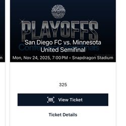 2 SDFC Playoff tickets-Monday November 24th 
