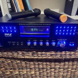 Pyle Karaoke Receiver Combo w/ Stereo L/R RCA & Speaker Compatability PWMA5000BA