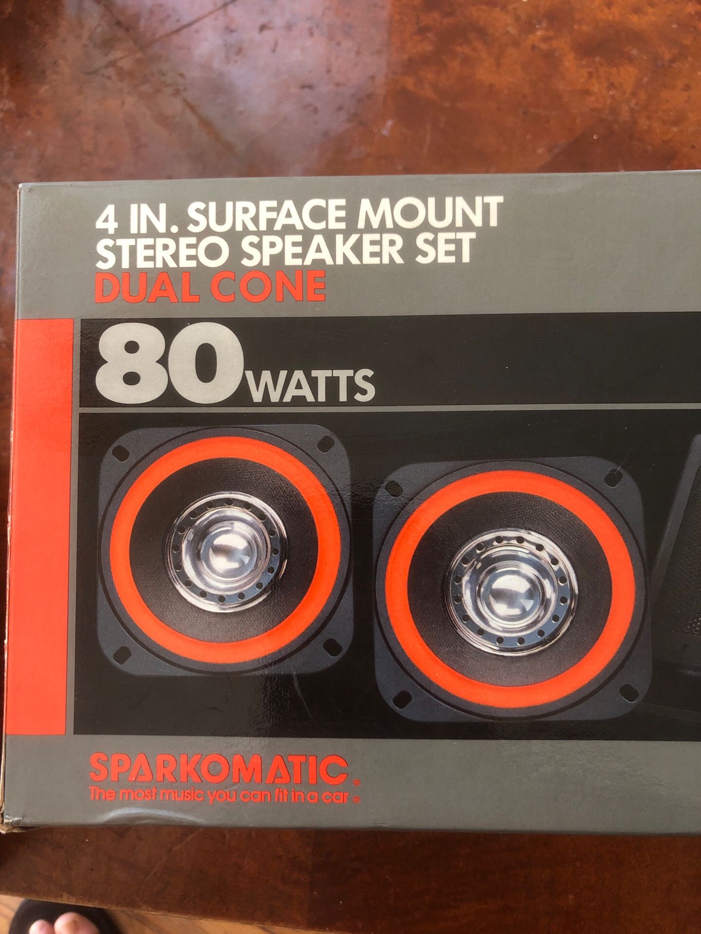 4” surface mount stereo 80w speaker set sparkomatic care stereo system sound system