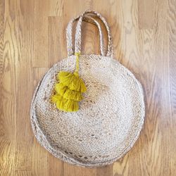 Bee & Willow Ardsle Hand Braided Natural Jute Shopping Tote Bag