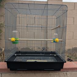 Pet Products Parrot Manor Metal Bird Cage with Plastic Base, Removable Grill for Home or Travel