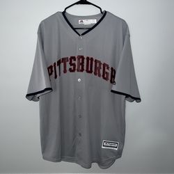 Pittsburgh Pirates Baseball Jersey Mens XL Gray Majestic Fourth 4th Of July