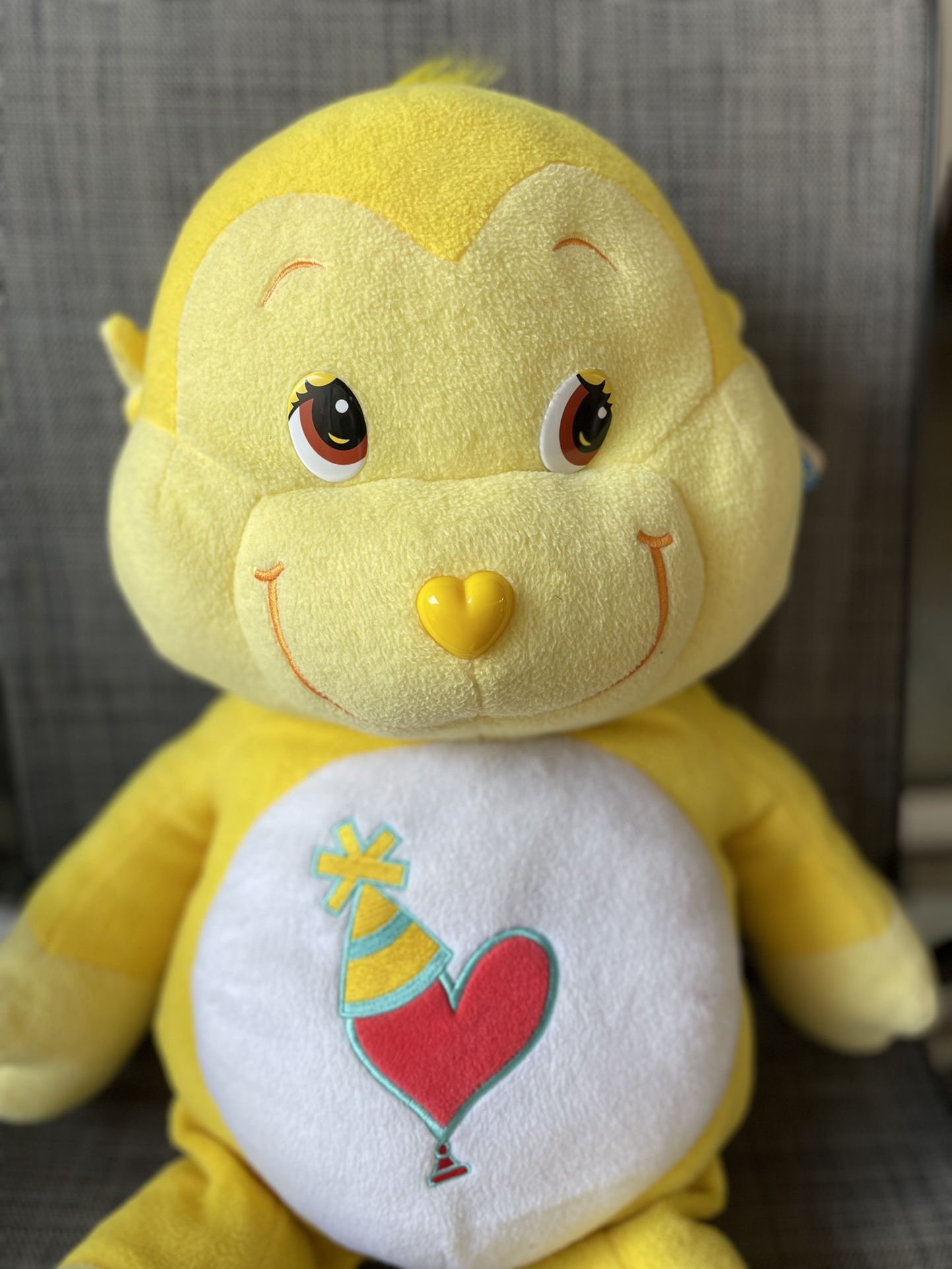 MWT 24" Care Bear Cousins Playful Heart Monkey Yellow Stuffed Animal Plush 2004