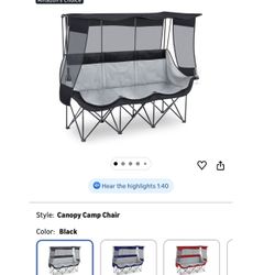 Teenyyou Oversized 2-3 Person Camping Chair Comfortable Loveseat Camping Couch with Thick Cushion Cup Holder Foldable Portable Sofa for Lawn Soccer Be