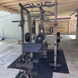  Smith Machine SM1001/FID Adj Bench/Gym Equipment/Fitness/Squat Rack/‼️⭕️WEIGHTS AND OLYMPIC BARBELL SOLD INDIVIDUALLY ⭕️‼️FREE  DELIVERY🚚 