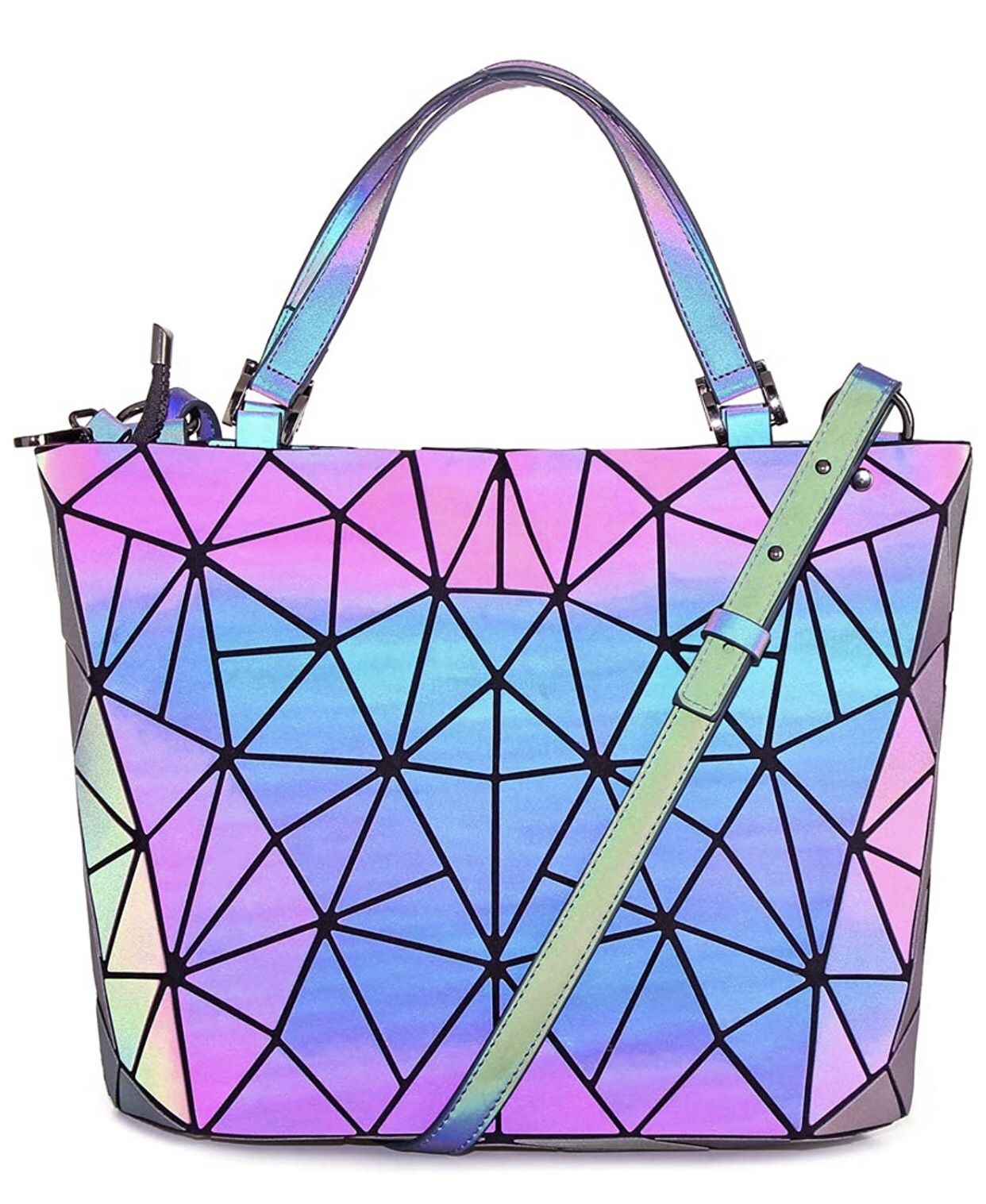 Luminous Geometric Purses for Women Crossbody Bags for Women Backpack Fanny Pack Tote bag Wallet Collection Amazon's Choice 