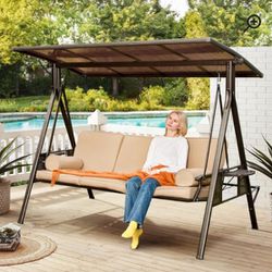LARGE PATIO PORCH SWING XITH WITH CUSHIONS FOR 3 PERSONS 🔥HOT SALE 🔥