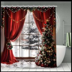 Christmas Shower Curtain for bath 