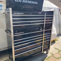 US General Tool Box, 63 1/2"H 56"W 22"D. Has Keys. Some Miner Paint Scratches. 