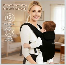 Baby Carrier (7–44 lbs), Soft Breathable Double-Shoulder Carrier with Adjustable Support, Ergonomic Design for Hip Positioning, Comfort Waist Support,