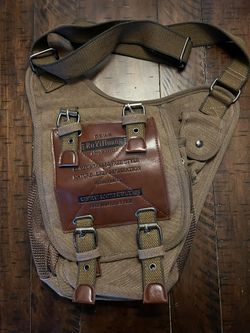 Ru Yi Huang crossbody bag  side bag flap cotton canvas bottle holder- Like New