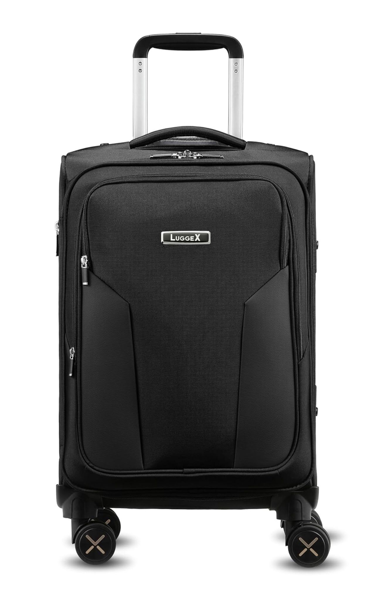 Carry On Luggage Suitcases with Spinner Wheels, 20 Inch Soft Sided Expandable Rolling Suitcase for Travel, Business (Black)