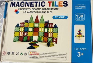 New Magnetic Tiles Building Blocks 130 Pcs 