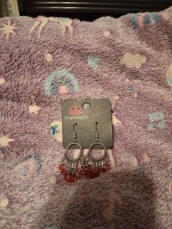 Red Earrings silver
